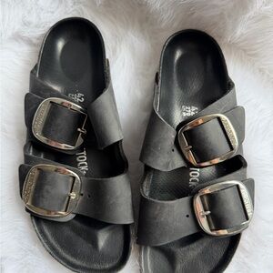 Birkenstock big buckey Black Double-Buckle Slide Sandals size 42